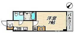 マロワール神戸 1Kの間取図画像
