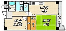 エスポワールダイエイ 2LDKの間取図画像