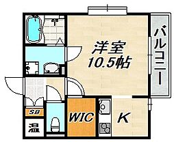 フォレストメゾン須磨寺 ワンルームの間取図画像