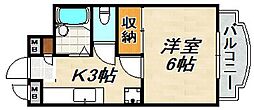 ウィンダム妙法寺 1Kの間取図画像