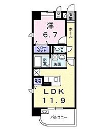 ヴィラ・村雨 1LDKの間取図画像