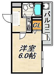 デュランタ 1Kの間取図画像
