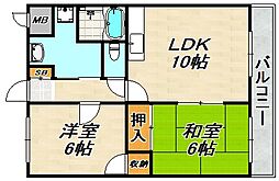 デイジー 2LDKの間取図画像