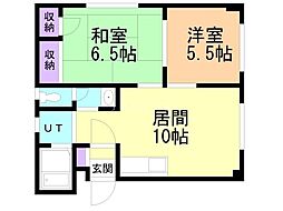 セントラルマンション 2LDKの間取図画像