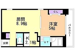 ラ・メージュ 1LDKの間取図画像