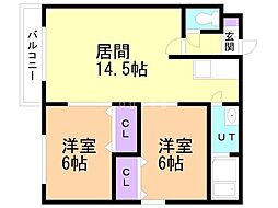 エストパトリア 2LDKの間取図画像