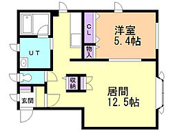 東武コート2 1LDKの間取図画像
