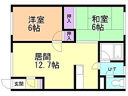 コーポSATO 2LDKの間取図画像