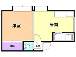 ピュアパレス 1LDKの間取図画像