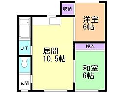 ハイツ暑寒 2LDKの間取図画像