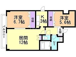 間取図画像 2LDK
