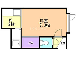 パシャ18 1Kの間取図画像