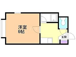 アップルハウス北22条3 1Kの間取図画像