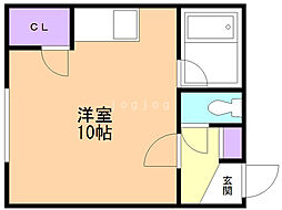 デグネス札幌 ワンルームの間取図画像