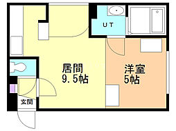 GRANDWOODKANON 1LDKの間取図画像