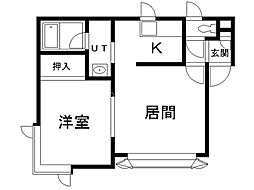 コモハウス 1LDKの間取図画像