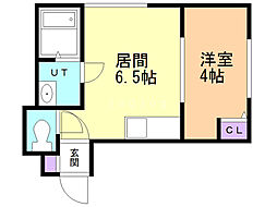 ティンカーベル 1DKの間取図画像