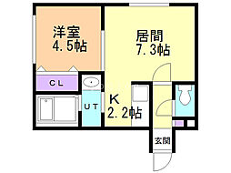ガレ・ド・ロータス 1LDKの間取図画像