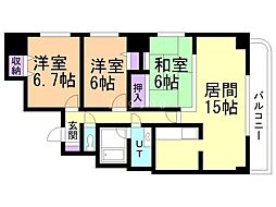 ジェイナス栄町 3LDKの間取図画像