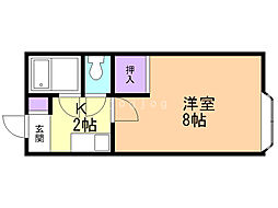 藤井ビル北10条 1Kの間取図画像