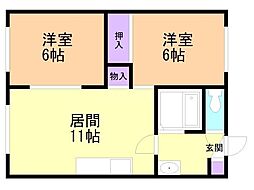 ラフォーレ48 2LDKの間取図画像