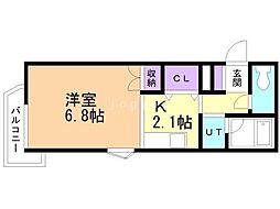 INOVE札幌北15条 1Kの間取図画像