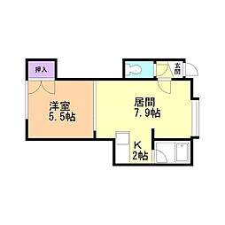 ブレス307 1LDKの間取図画像