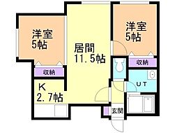 雫 2LDKの間取図画像