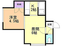 パームヒル光星 1LDKの間取図画像