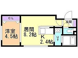 AltaMarea北大前 1LDKの間取図画像