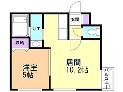 グランディール元町 1LDKの間取図画像
