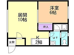 コーポ竹内 1LDKの間取図画像