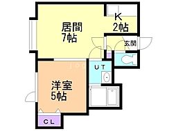 NRJフシコ 1LDKの間取図画像