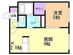ポラリス元町 1LDKの間取図画像