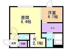 SENNAMOTOMACHI 1LDKの間取図画像