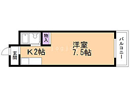 サンパレスN18 1Kの間取図画像