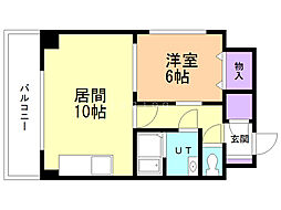 スターパレス 1LDKの間取図画像
