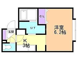 ピュア東彩館7 1Kの間取図画像
