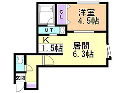 オリヴェイラ 1LDKの間取図画像