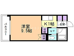 シャトーブラン17 1Kの間取図画像