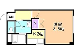 トミイビルNo.17 1Kの間取図画像