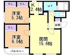 ベストライフ21 2LDKの間取図画像
