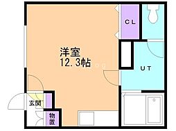 シャトレ美香保公園3 ワンルームの間取図画像