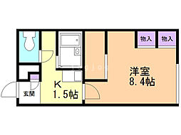 レオパレスカズ 1Kの間取図画像