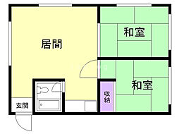 センチュリー元町 2LDKの間取図画像