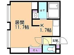 ロワ・プルミエ 1Kの間取図画像