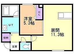グリーンハウス2 1LDKの間取図画像