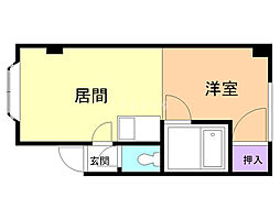 パステルコート 1DKの間取図画像