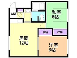 ファミールベルサD 2LDKの間取図画像