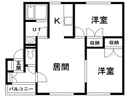 NEWエクセレント 2LDKの間取図画像
